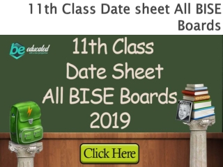 11th Class Date sheet All BISE Boards