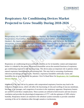 Respiratory Air Conditioning Devices Market Is Booming Across the Globe Explored in Latest Research 2018v-2026