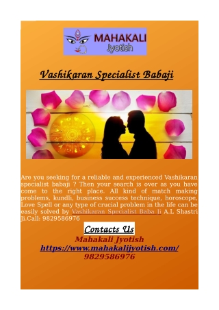 Vashikaran Specialist Babaji