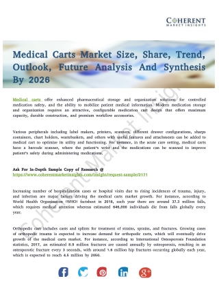 Medical Carts Market Growth and Opportunities Forecast Till 2026