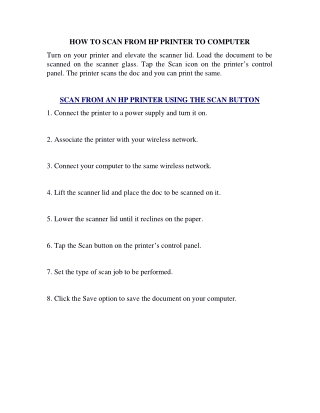How to scan from HP printer to computer