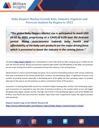 Baby Diapers Market Price, Cost Structure Analysis and Gross Margin Analysis