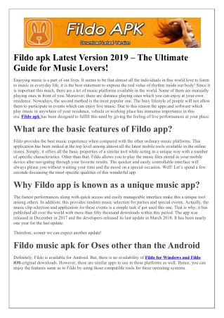 Fildo apk Latest Version 2019