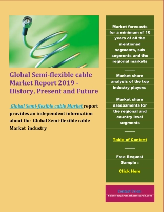 Global Semi-flexible cable Market Report 2019 - History, Present and Future
