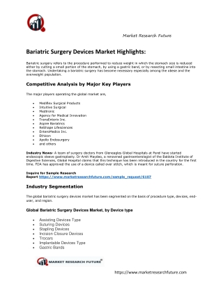 Bariatric Surgery Devices Market Research Report – Forecast to 2023