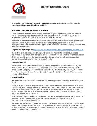 Leukemia Therapeutics Market