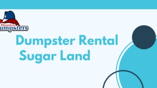 Dumpster Rental Sugar Land