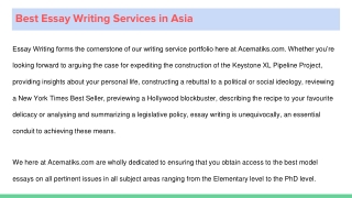 Best Essay Writing Services in Asia