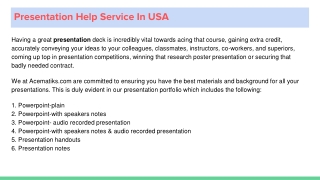 Presentation Help Service In USA