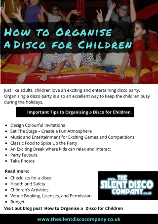How to organise a disco for children