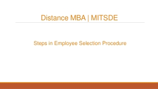 Steps in Employee Selection Procedure – MIT School of Distance Education