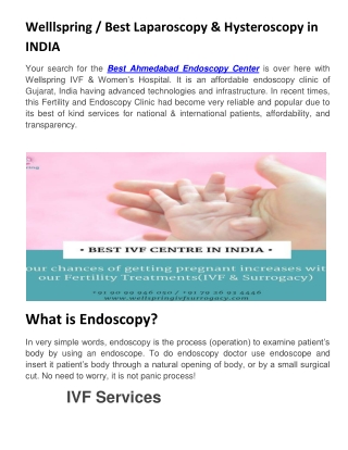 Find the Best Laparoscopy & Hysteroscopy in INDIA