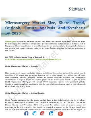 Microsurgery Market Global Briefing And Future Outlook 2018 To 2026