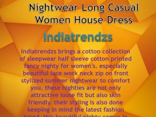Nightwear Long Casual Women House Dress