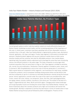 India Face Palette Market