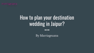 How to plan your destination wedding in Jaipur