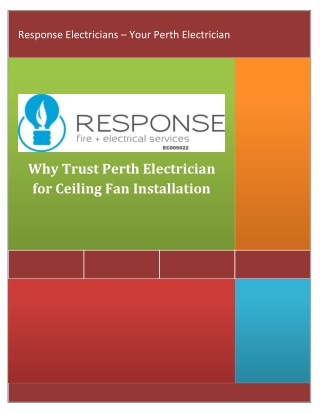 Why Trust Perth Electrician for Ceiling Fan Installation