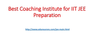 Best Coaching Institute for IIT JEE Preparation