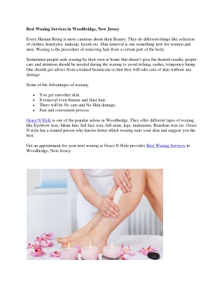 Best Waxing Services in Woodbridge, New Jersey