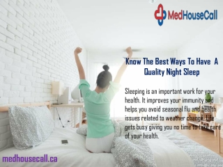 Know The Best Ways To Have A Quality Night Sleep