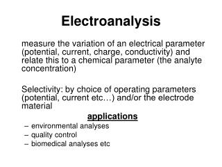 Electroanalysis