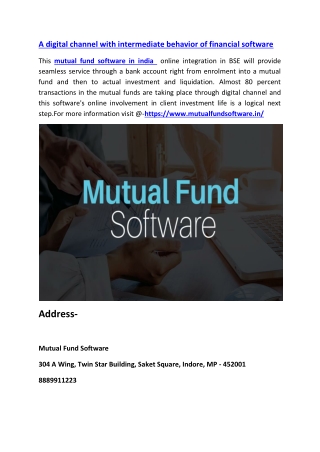 A digital channel with intermediate behavior of financial software