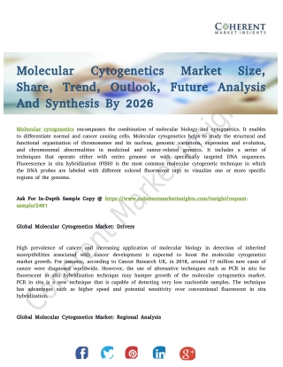 Molecular Cytogenetics Market 2018 To Post-Huge Revenue In The Near Future 2026