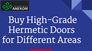 Buy High Grade Hermetic Doors for Different Areas
