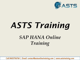 SAP HANA Online Training-ASTSTraining