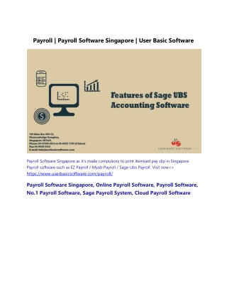 Payroll | Payroll Software Singapore | User Basic Software