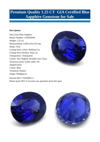 Premium Blue Sapphire Gemstone for Sale