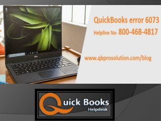 Easy fix QuickBooks Error 6073