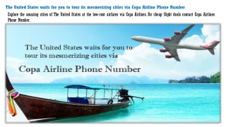 The United States waits for you to tour its mesmerizing cities via Copa Airline Phone Number