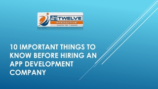 10 Important Things to know before Hiring an App Development Company