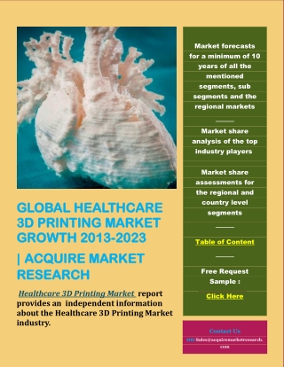 Healthcare 3D Printing Market is projected to display expected CAGR of 24.17% during 2018 -2023