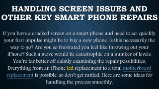 Handling Screen Issues and Other Key Smart Phone Repairs
