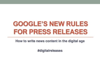 Google’s New Rules for Press Releases