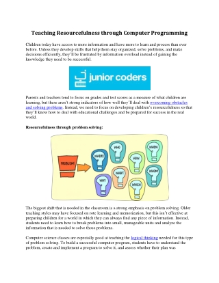 Teaching Resourcefulness through Computer Programming