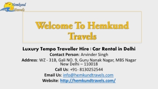 Luxury Tempo Traveller Hire from Hemkund Travels