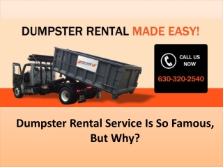Dumpster rental service is so famous, but why?