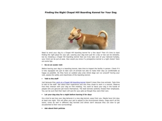 Finding the Right Chapel Hill Boarding Kennel for Your Dog