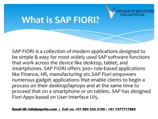 SAP Fiori online training in Hyderabad, Bangalore, Chennai, Pune