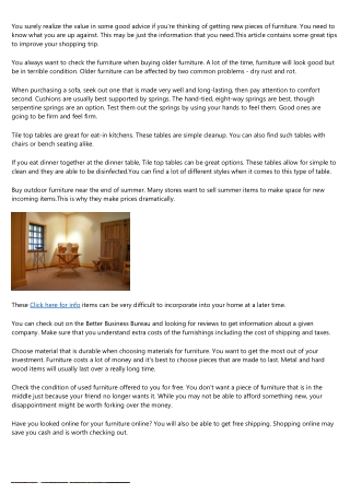Get The Best Furniture Deals By Following These Tips