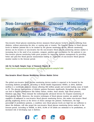 Non-Invasive Blood Glucose Monitoring Devices Market Booming Worldwide and Advancement Outlook 2026