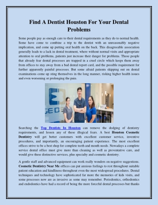 Find A Dentist Houston For Your Dental Problems