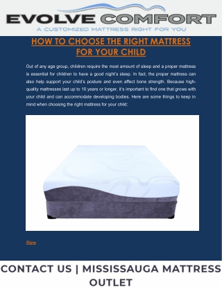 How To Choose The Right Mattress For Your Child