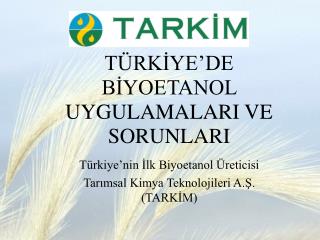 TÜRKİYE’DE BİYOETANOL UYGULAMALARI VE SORUNLARI