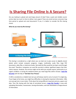 Is Sharing File Online Is A Secure?