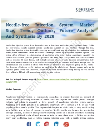 Needle-free Injection System Market New Innovative Solutions to Boost Global Growth By 2026