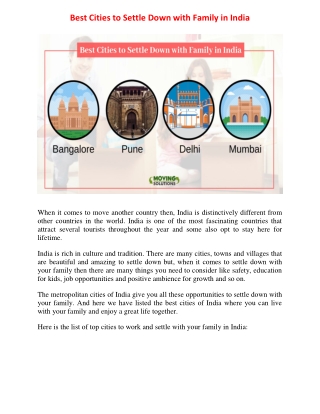 Best Cities to Settle Down with Family in India